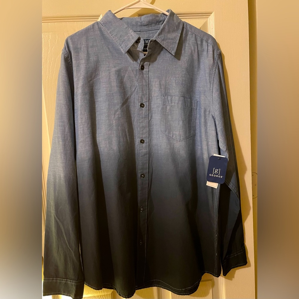 George Button Down Long Sleeve Casual Shirt BNWT